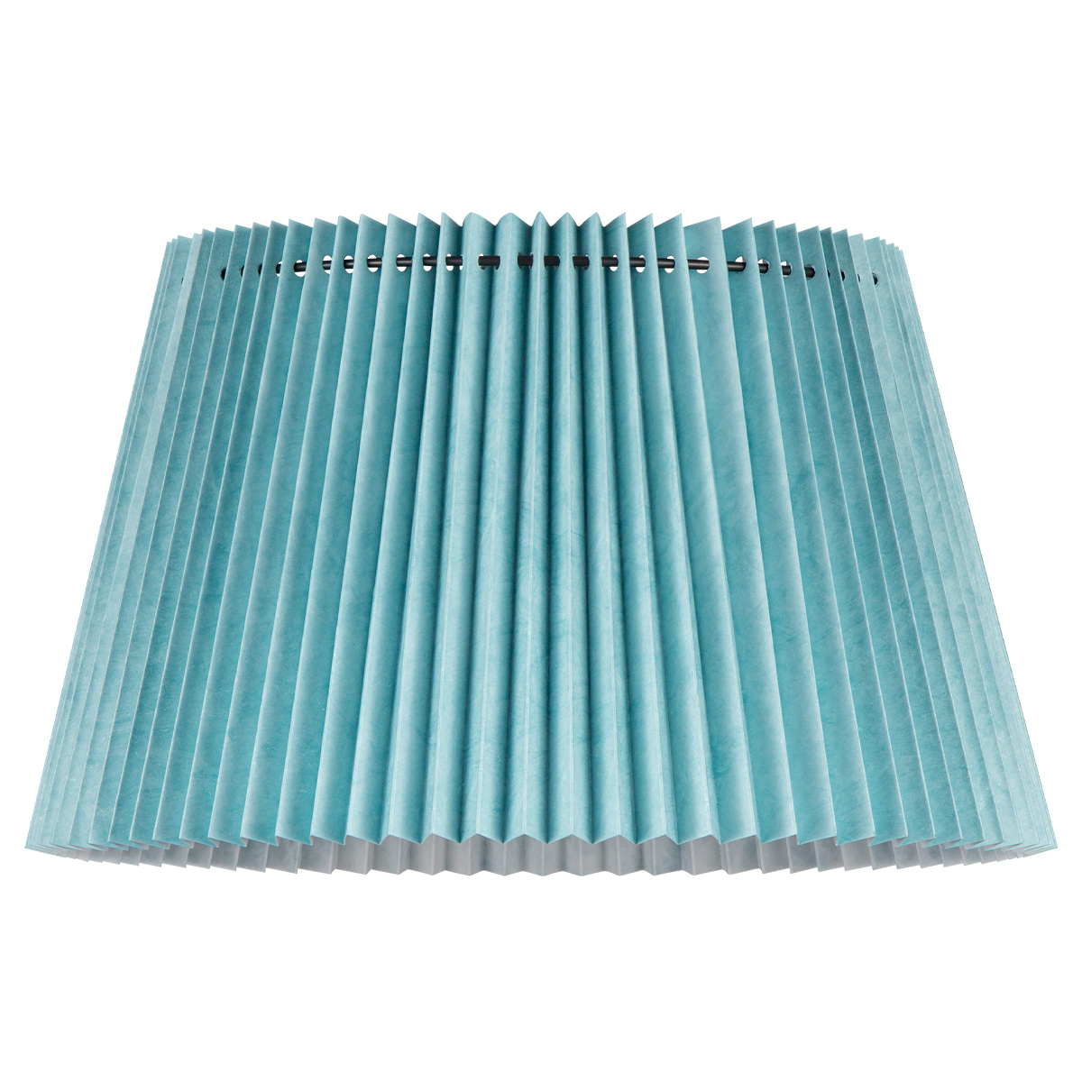 Papieren Gevouwen Lampenkap - Conisch - Blauw - ø40 x 24 cm - E27 fitting - Voor Staande Lamp - Ontworpen voor woonkamer en eetkamer